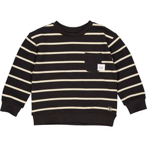 LEVV Little Jongens sweater - Parry - AOP Grijs strepen
