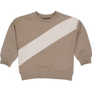 Levv – warme jongens trui met streep – taupe – maat 122