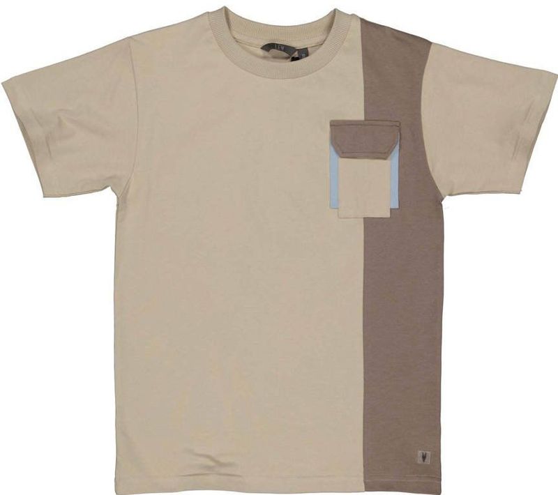 LEVV - T-shirt - Beige - Katoen met Elastaan