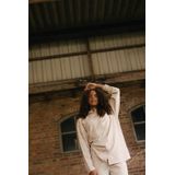 LEVV - RELINDE Blouse - Ecru/Beige - Mix van Materialen