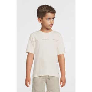 LEVV - T-shirt - Beige - Katoen - Korte Mouwen