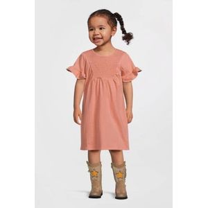 LEVV - Little SANA - Jurk - Perzikkleur - Jersey - Korte Mouwen