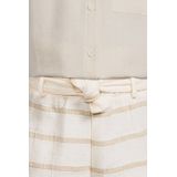 LEVV - Relaxte Paperbag Shorts - Ecru - Katoen/Hennep