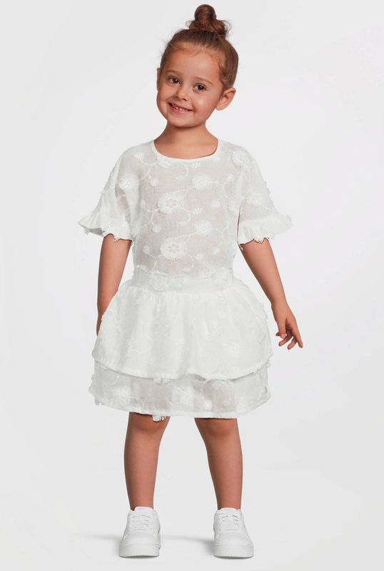 LEVV - SONJA - Rok - Wit - Katoen - Broderie Details