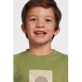 Quapi - T-shirt - Olijfgroen - Katoen-Elastaan - Regular Fit