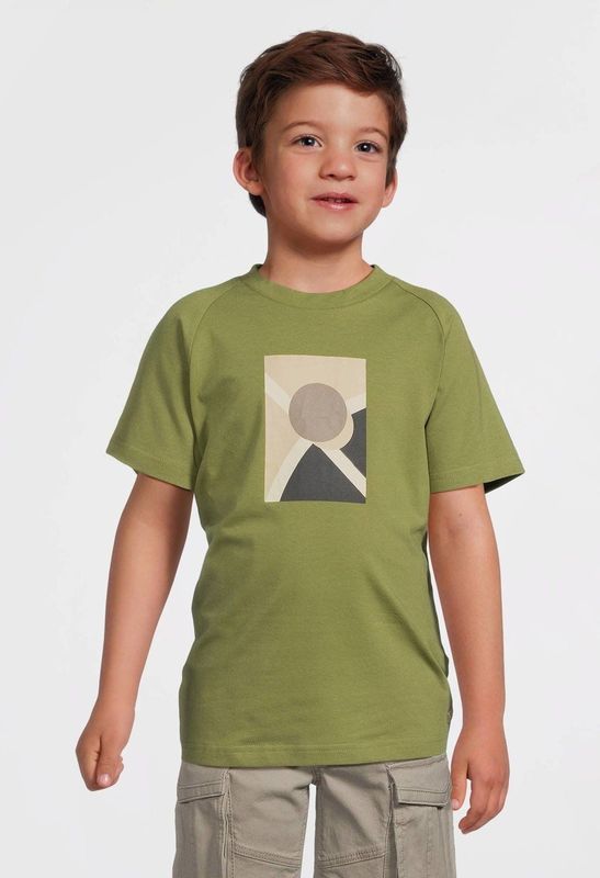 Quapi - T-shirt - Olijfgroen - Katoen-Elastaan - Regular Fit