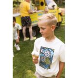 Quapi - T-shirt - Wit Groen Blauw - Katoen Elastaan