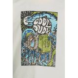 Quapi - T-shirt - Wit Groen Blauw - Katoen Elastaan