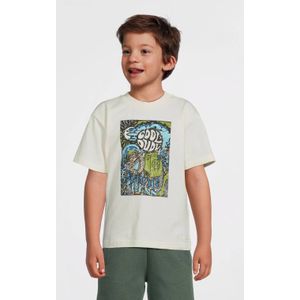 Quapi - T-shirt - Wit Groen Blauw - Katoen Elastaan