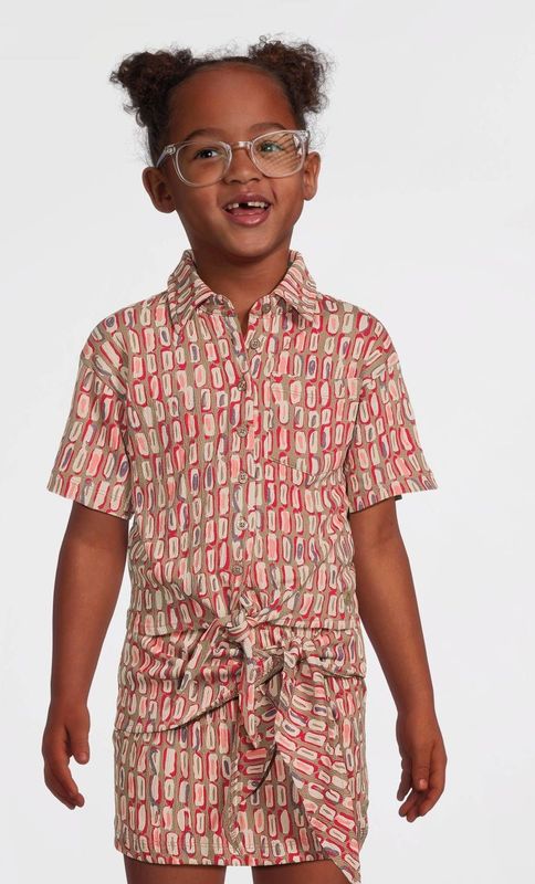 Quapi - FINETTE - Blouse - Beige - Rood - Ecru