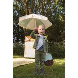 Quapi - T-shirt - Ecru/Donkergrijs/Olijfgroen - Katoen met Stretch