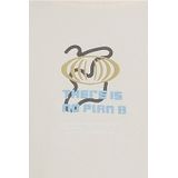 Quapi - T-shirt - Ecru/Donkergrijs/Olijfgroen - Katoen met Stretch