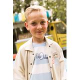 Quapi - T-shirt - Lichtblauw/Ecru - Katoenmix