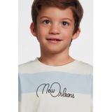 Quapi - T-shirt - Lichtblauw/Ecru - Katoenmix