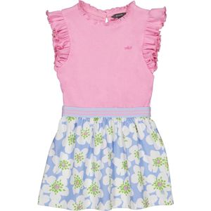 Quapi Jurk Meisjes - Blauw - AOP Bloemen