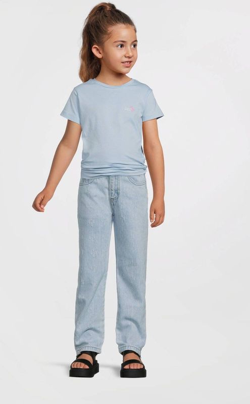 Quapi - T-shirt - Lichtblauw - Katoen/Elastaan