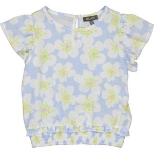 Quapi Zomer shirt meisjes - blauw - AOP bloemen - Feona