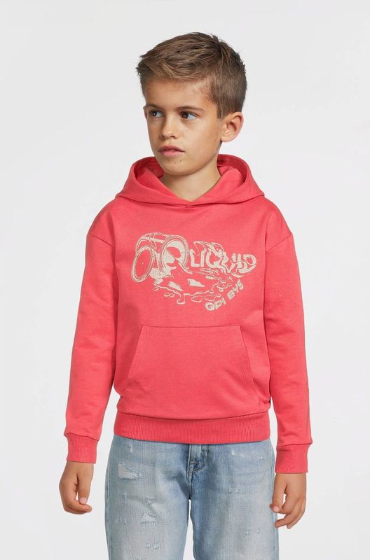 Quapi - FINCE - Hoodie - Rood - Regular Fit - 95% Katoen, 5% Elastaan
