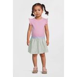 Quapi - Mini Jurk - Lichtroze Blauw Lichtgroen - Elastische Tailleband