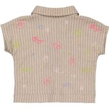 Quapi - FEYO - Blouse - Beige Lichtpaars Roze - Korte Mouwen - Klassieke Kraag