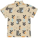 Quapi - Overhemd - Beige - Donkerblauw - Oranje - Regular Fit