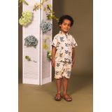 Quapi - Overhemd - Beige - Donkerblauw - Oranje - Regular Fit