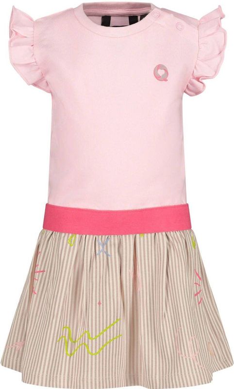 Quapi - Mini Jurk - Roze Beige Geel - Katoen