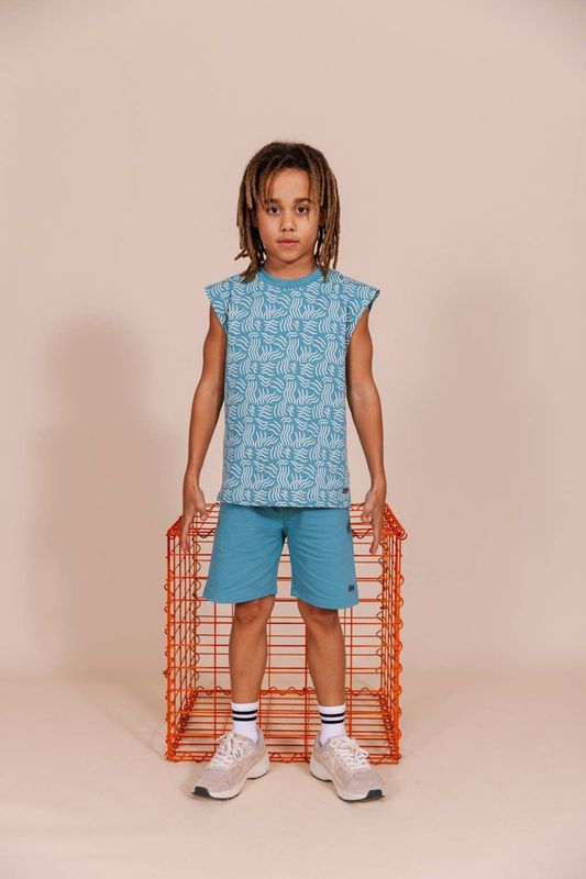 Quapi - Jongensshort - Blauw - Katoen met Elastaan