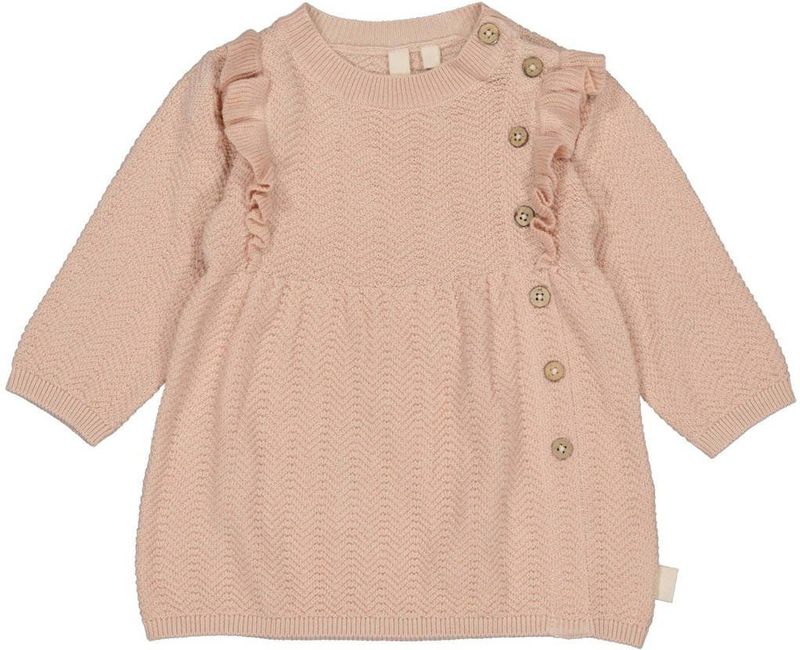 LEVV - Newborn - Jurk - 100% Katoen - Met Ruches en Knoopsluiting