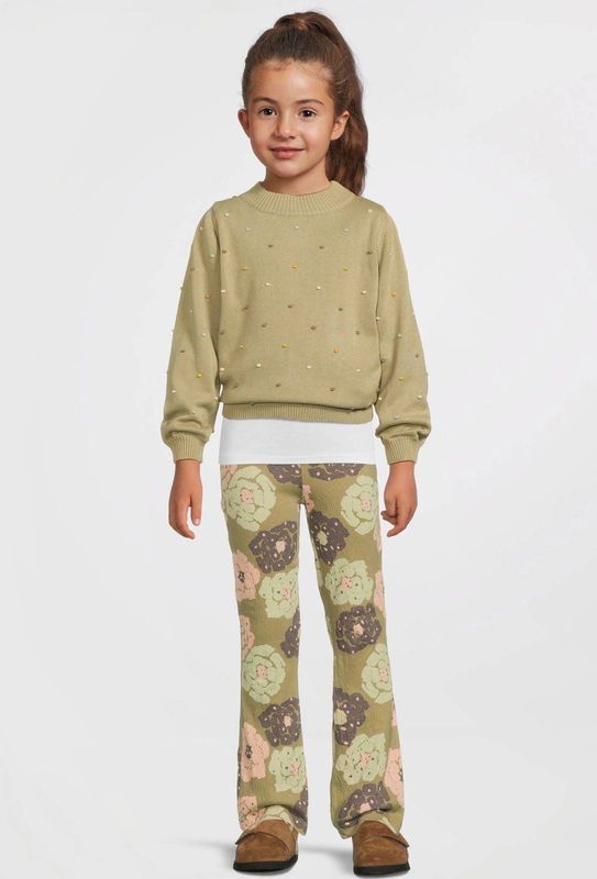 Quapi - HESTER - Gebreide Trui - Kaki - 100% Katoen