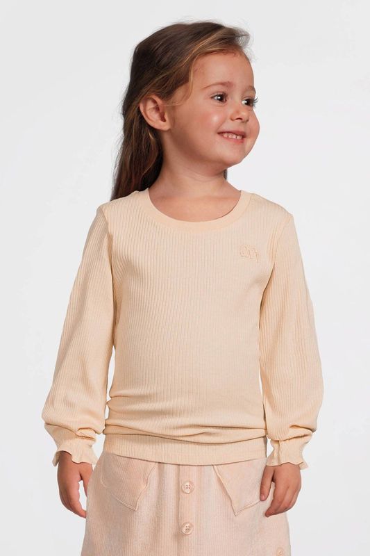 Quapi Mini - Longsleeve - Lichtroze - Rib Gebreid