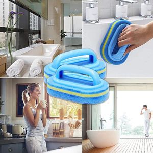 Narimano® Huishoudelijke Schoonmaakgereedschap - Kwaliteit Spons Schoonmaakborstel -Met Handvat Perfect Voor Dagelijks Gebruik In Keuken