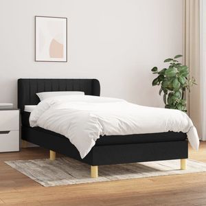 The Living Store Bed Vicky - Boxspringbed 100x200 - pocketvering matras - zwart/wit