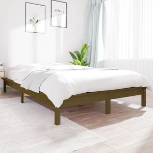 The Living Store Houten Bed - Classic s - Meubels - 212x171.5x26cm - Massief Grenenhout