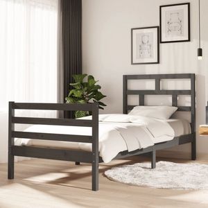 The Living Store Houten bedframe - Moderne slaapkamer - Decoratieve toevoeging - Massief grenenhout - Stevige lattenbodem - In het oogspringend ontwerp - 205.5 x 96 x 100 cm