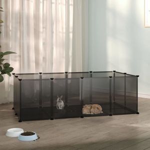 The Living Store Dierenhok - Hondenhek - 144x74x46.5cm - Polypropeen en Staal