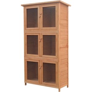 The Living Store Dierenhok Konijnen - 102 x 48 x 180 cm - Luxe houten kooi