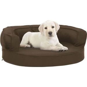 Maison Exclusive - The Living Store Hundematratze Ergonomisch 60x42 cm Leinenoptik Braun - Hunde Bett - Hunde Matratze - Hundebett Braun - Leinen