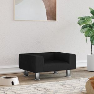 The Living Store Hundebett Schwarz 50x40x26,5 cm Samt - Hunde Bett - Hundebett - Samtbett - Tierbett - Kleines Hundebett