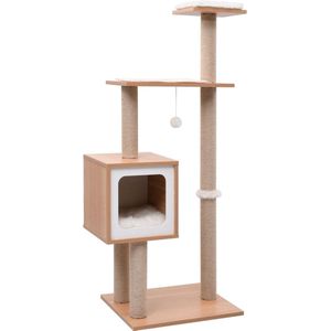 The Living Store Kattenkrabpaal met sisal krabmat 123 cm - Kattenkrabbers - Kattenspullen - Kattentorentje - Krabpaal - Kattenhulp