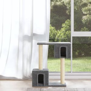 The Living Store Kattenkrabpaal met sisal krabpalen 60 cm lichtgrijs - Kattenkrabbers - Kattenboom - Krabpaal - Kattenspullen - Kattenfun