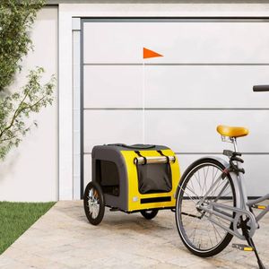 Fahrradanhänger Hunde Gelb und Grau Oxford-Gewebe und Eisen - Pet-Stroller - Gelb - The Living Store