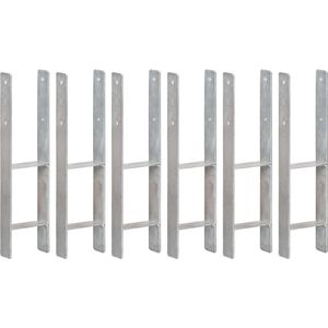 The Living Store Grondankerset - Zilver - 14 x 6 x 60 cm - Thermisch verzinkt staal