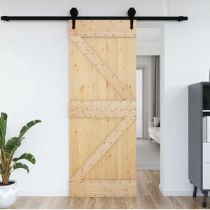 The Living Store Deur NARVIK 70x210 cm massief grenenhout - Schuifdeur - Massief Hout - Grenenhout - Deuropening - Binnendeur