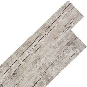 vidaXL Pvc Vloer - Pvc Vloerplanken - Vloerplanken zelfklevend 5,02 m² 2 mm PVC washed eiken - Washeuide Eiken Vloer - Vinyl Vloer - Laminaat Alternatief