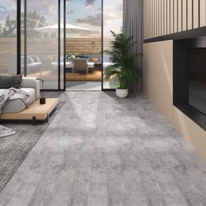 The Living Store Vloerplanken niet-zelfklevend 5,26 m² 2 mm PVC cementbruin - Pvc Vloerplanken - Pvc Vloeren - Cementbruine Vloer - Vloerbedekking - Laminaat Alternatief