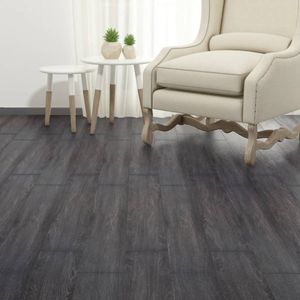 The Living Store Vloerplanken zelfklevend 2,51 m² 2 mm PVC zwart en wit - Pvc Vloer - Pvc Vloerplanken - Vinyl Vloer - Laminaat Look - Zwarte Vloer