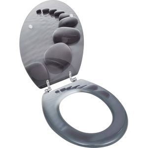 The Living Store Toiletbril stenen MDF - Toiletbril - Stenen Design - MDF - Toilet Accessoires - Badkameraccessoires