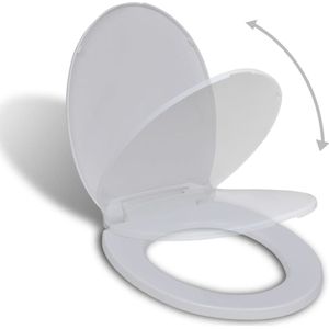 The Living Store Toiletbril - Ovaal - Polypropyleen - Wit - Soft Close - Geschikt voor alle toiletpotten - 46 x 34 cm - Verstelbare scharnieren - Rubberen achterkant - Eenvoudige montage