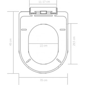 The Living Store Toiletbril - Soft-close - Polypropyleen - 45 x 35 cm - Zwart